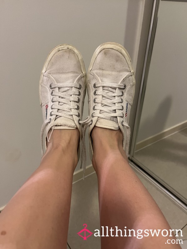 Super GA White Sneakers Well Worn