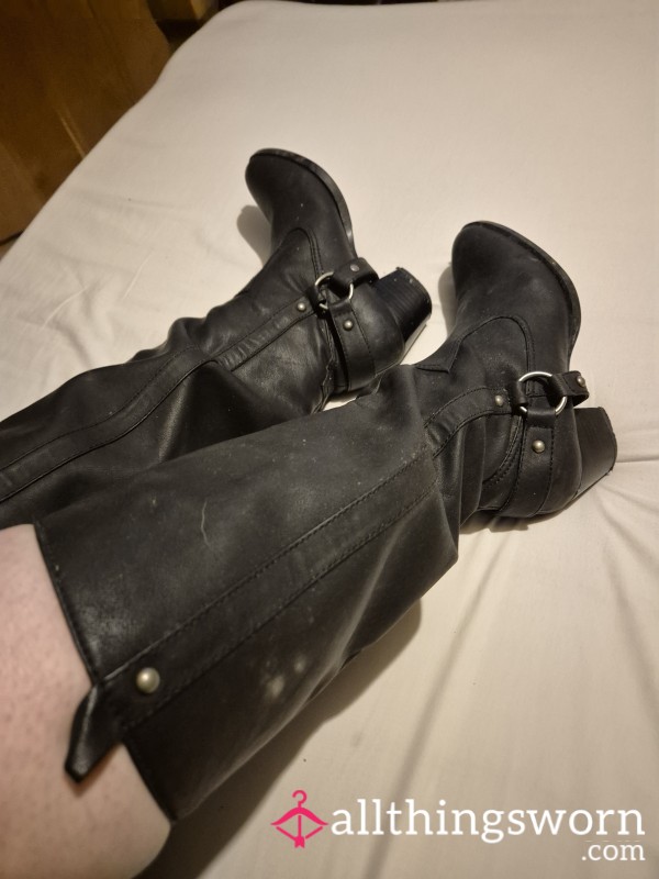 Super S**y Leather Biker/ Cow Girl Boots