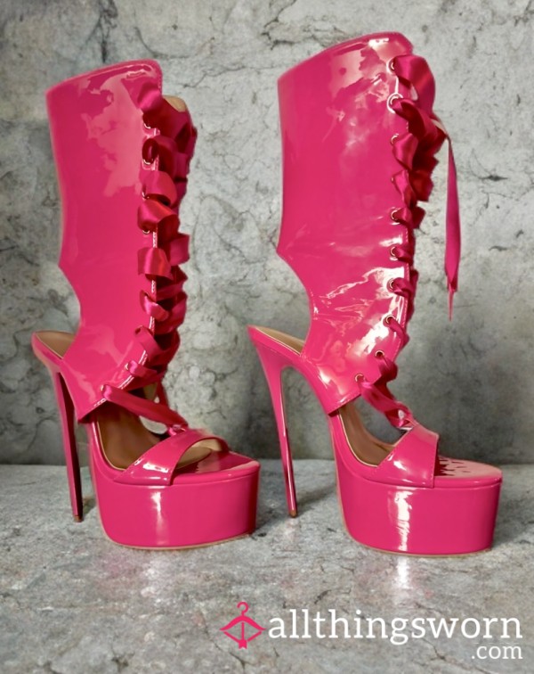 Super S**y Shocking Pink High Heel Boot