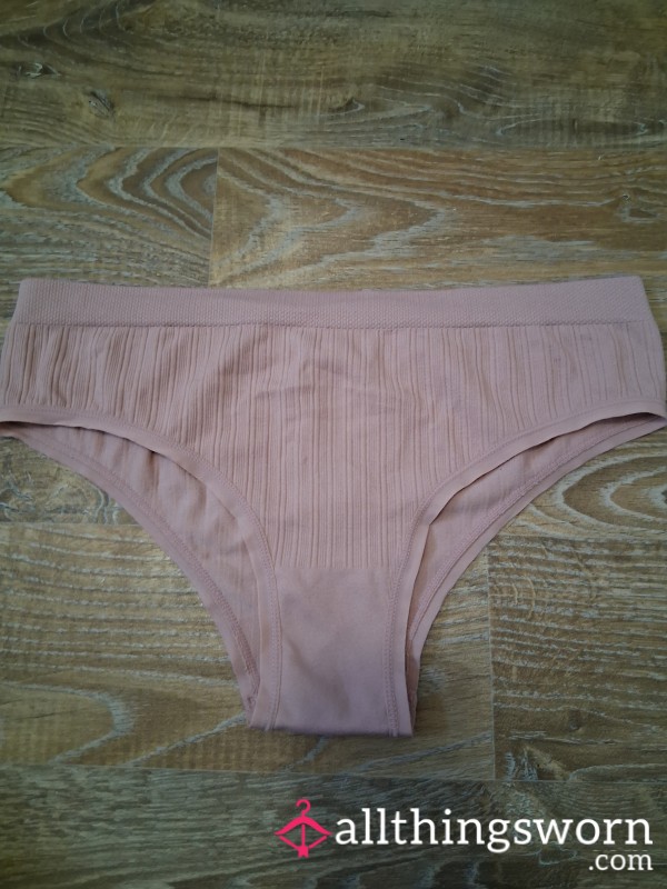 Super Soft, Stretchy And Ribbed, Blush Pink Knickers