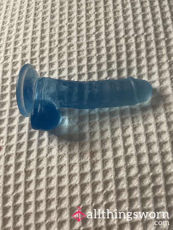 Super Thick Blue Used 6 Inch Toy With 6 Min Play Video 💦