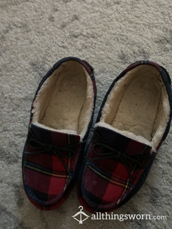 Super Worn Old Flannel Slippers