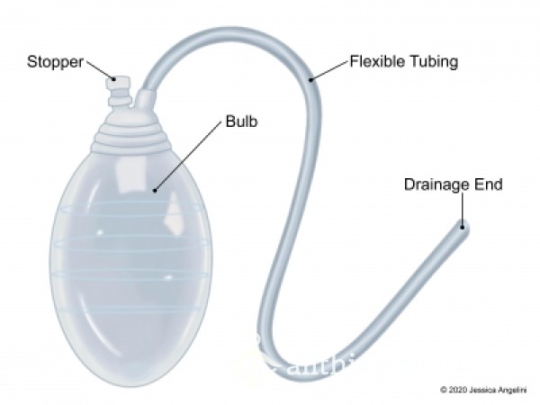 🩺😷 USED Surgical Drain - Bulb & Tubing X2 | Post Op, Mastectomy 😷🩺