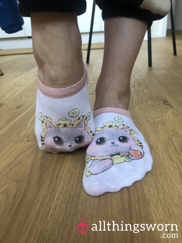 😻 Cute Sweat Scented Kitty Ankle Low Socks, All Day Worn Socks, Including Sport And Fitness Activities