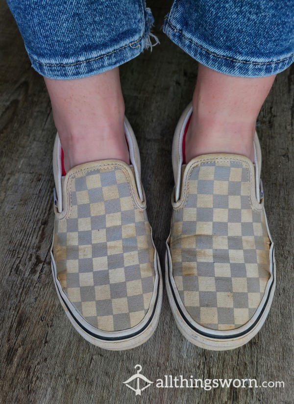 Sweat Stained Three Year Old Slip On Van's