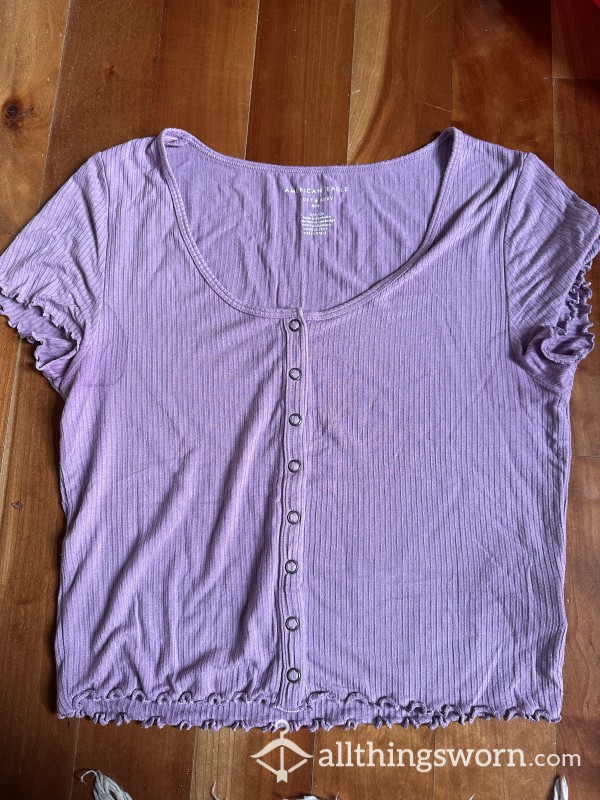 Well Worn Gym Shirt Sweat Stained Well Worn Purple Tshirt