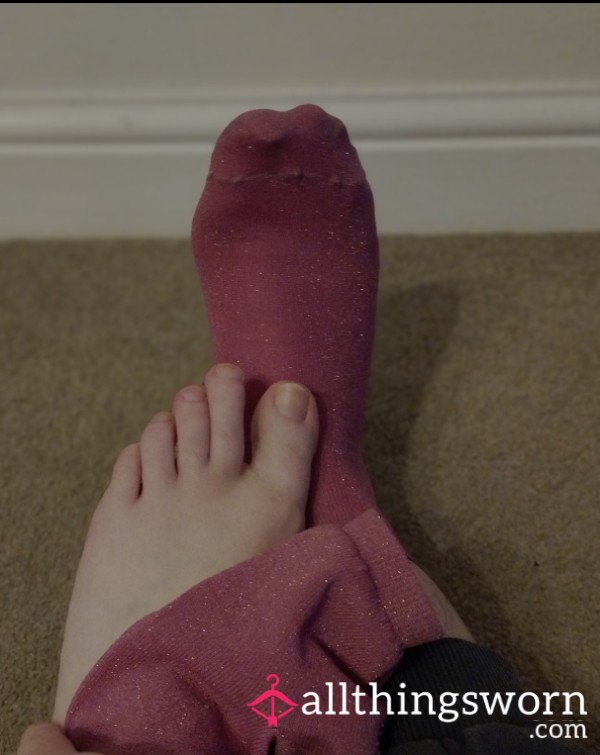 Sweaty And Cute Pink Glitter Socks