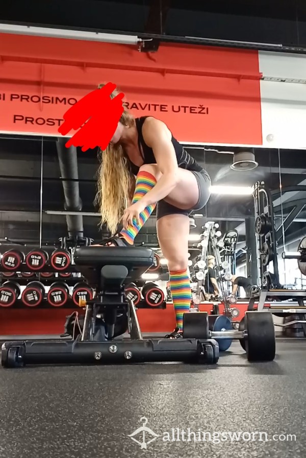 Sweaty And Hodlike Smelly Highknee Rainbow Socks