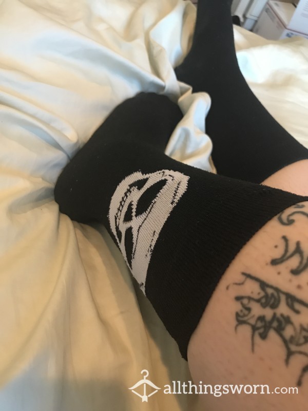 Sweaty Black Skull Socks