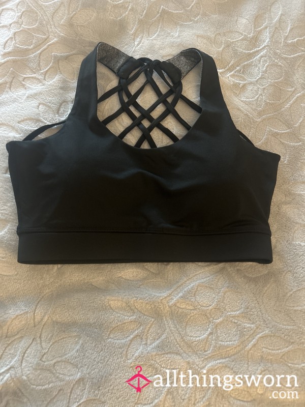 Sweaty Black Sports Bra