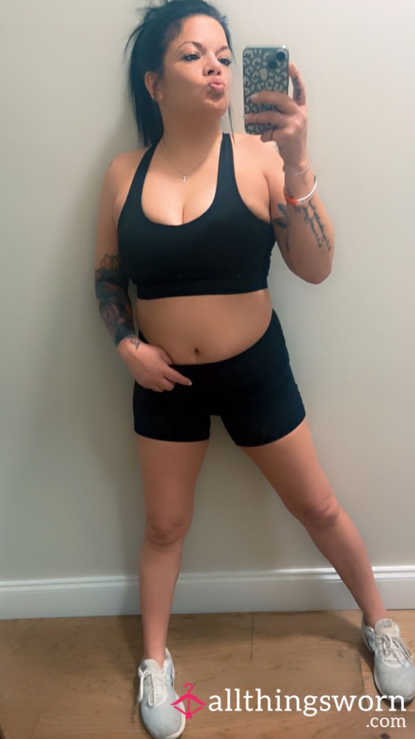 Sweaty Black Sports Bra