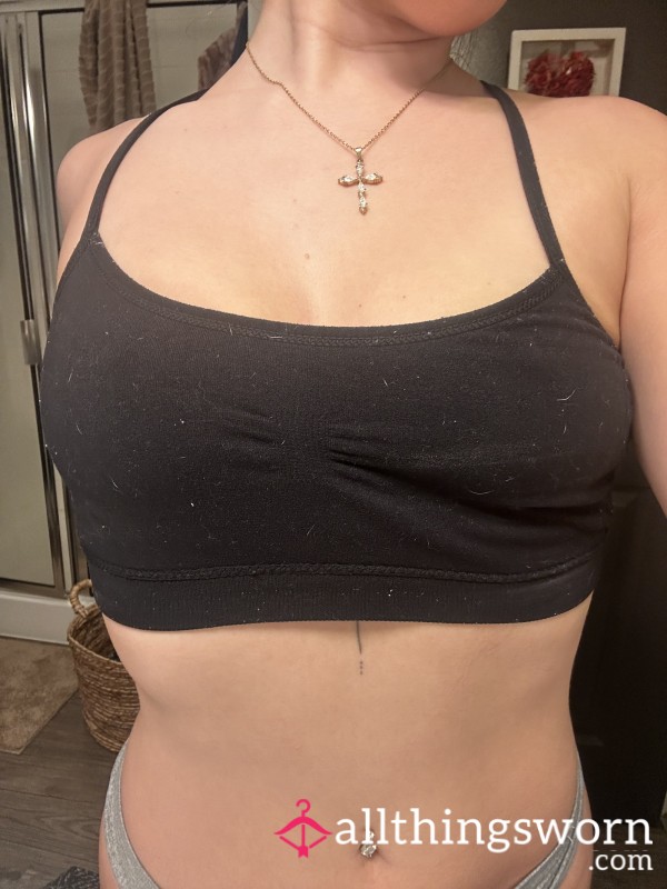 Sweaty Black Sports Bra