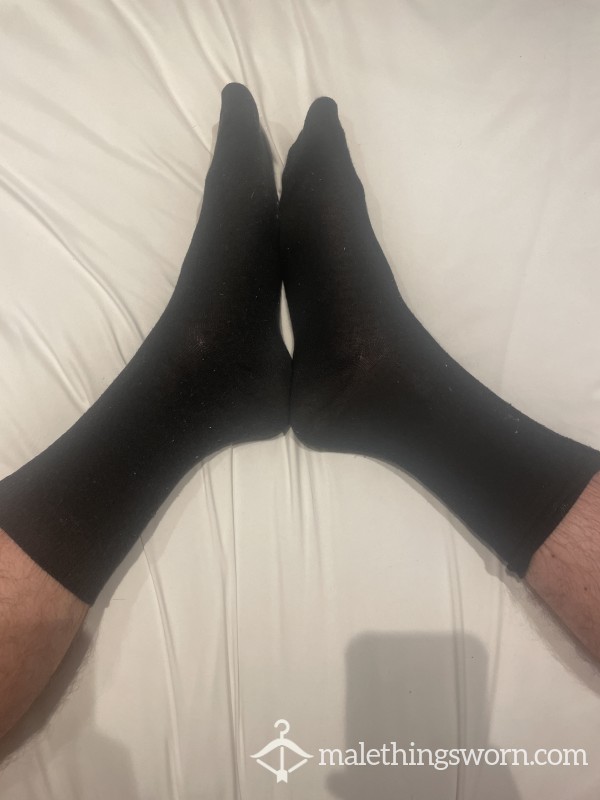 Sweaty Black Thin Socks