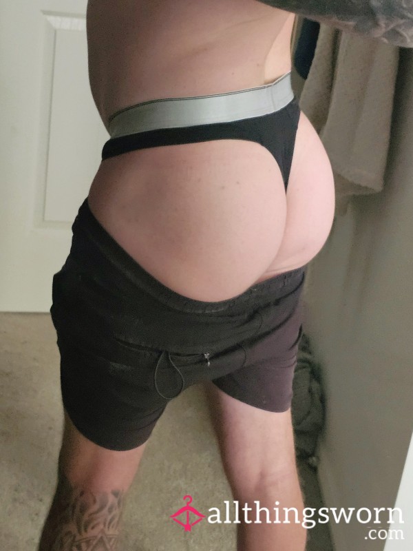 Sweaty Black Thong