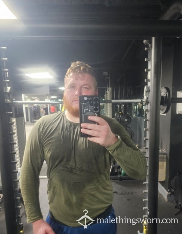 SWEATY GREEN GYM TOP SOAKED IN SWEAT