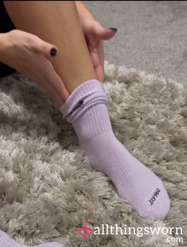 Sweaty Purple Gym Socks