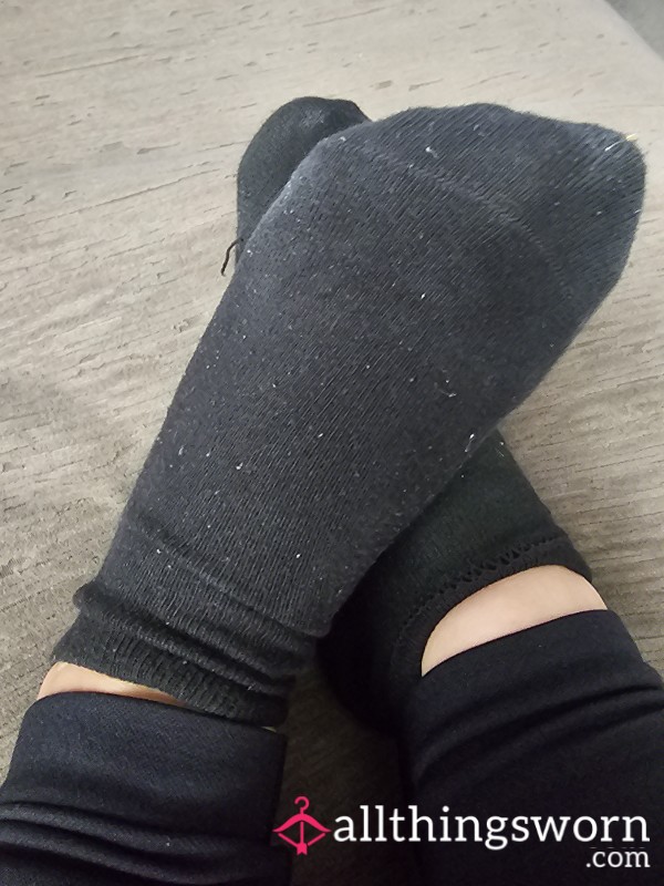 Sweaty Gym Used Black Trainer Socks