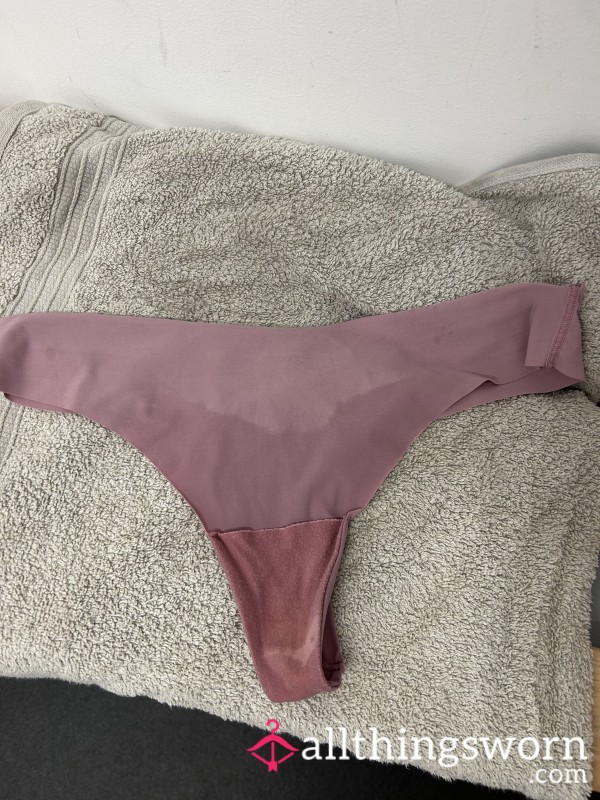 Sweaty Pink Thong - Worn For Hour Long Work Out