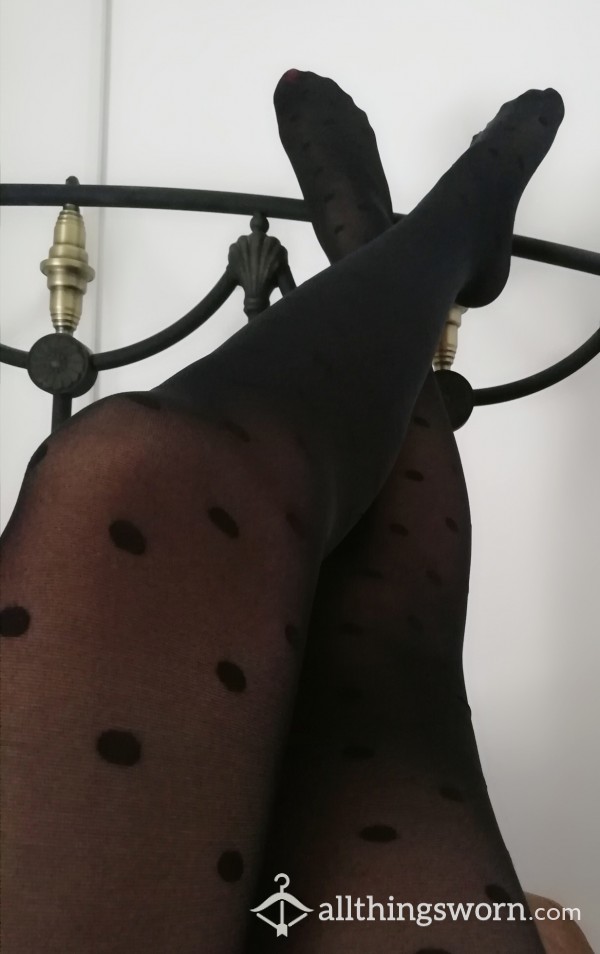 Sweaty S**y Dotted Pantyhose