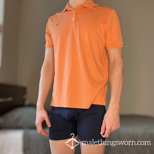 SWEATY SHIRT USED From A College Jock Twink Worn For 1 WEEK STRAIGHT (Orange Polo)