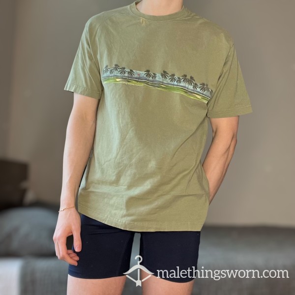 SWEATY SHIRT USED From A College Jock Twink Worn For 1 WEEK STRAIGHT (Green Y2K)