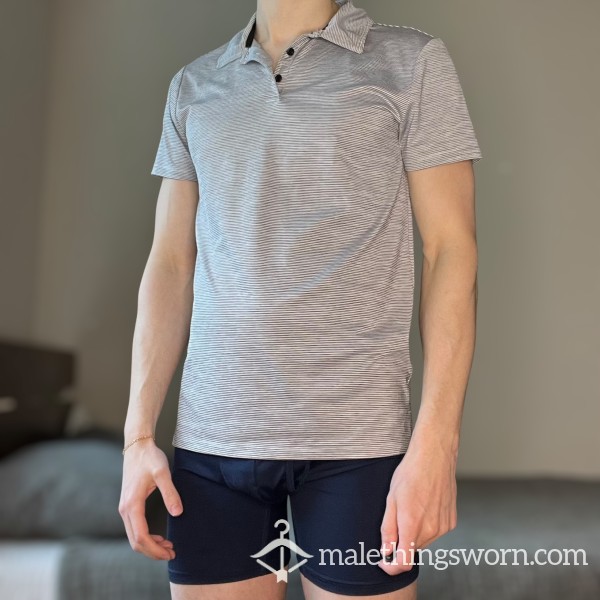 SWEATY SHIRT USED From A College Jock Twink Worn For 1 WEEK STRAIGHT (Gray Polo)