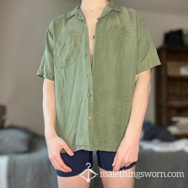 SWEATY SHIRT USED From A College Jock Twink Worn For 1 WEEK STRAIGHT (Green Tropical)