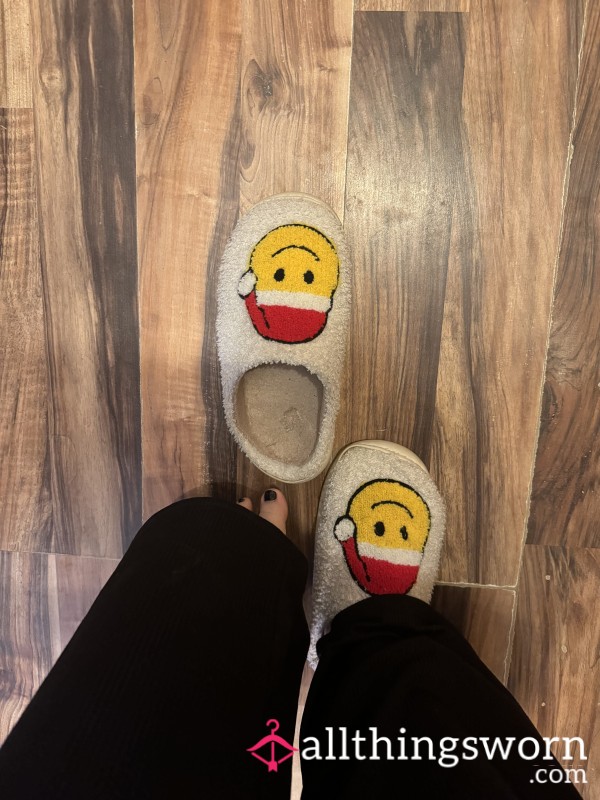 Sweaty Smiley House Slippers