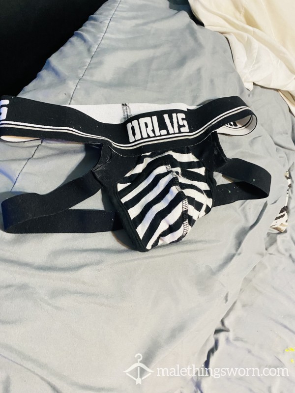 SWEATY Striped Used ORLVS Bu*terfly Jockstrap