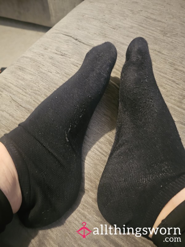 Sweaty Used Black Trainer Socks