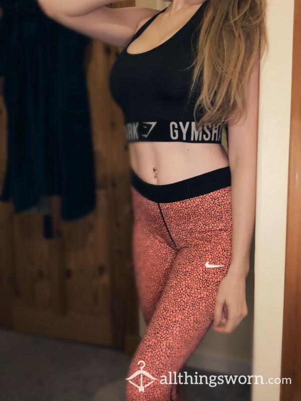 Sweaty Well Loved Nike Gym/running Cropped Leggings 💦