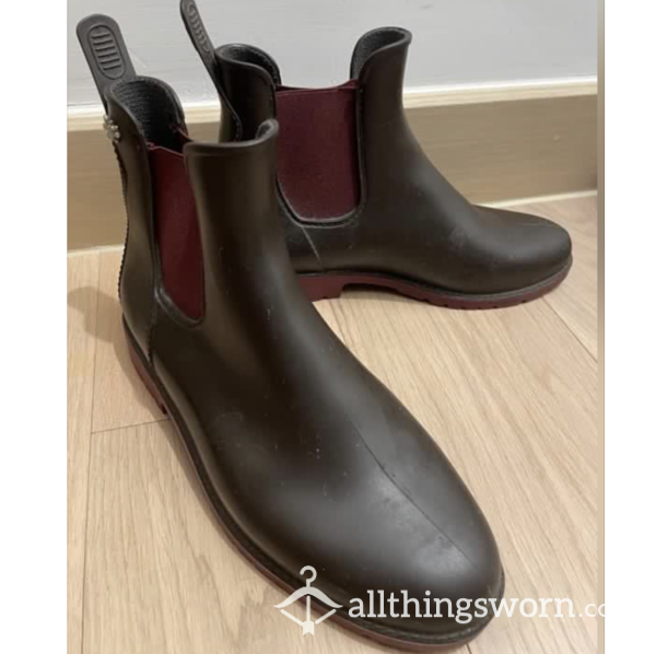 Sweaty Well Worn Rubber Rain Boots