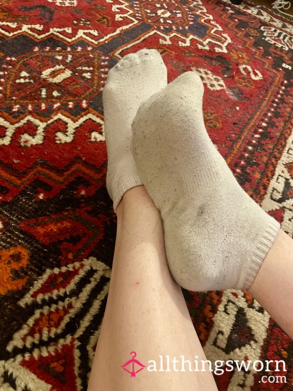 Sweaty White Ankle Socks