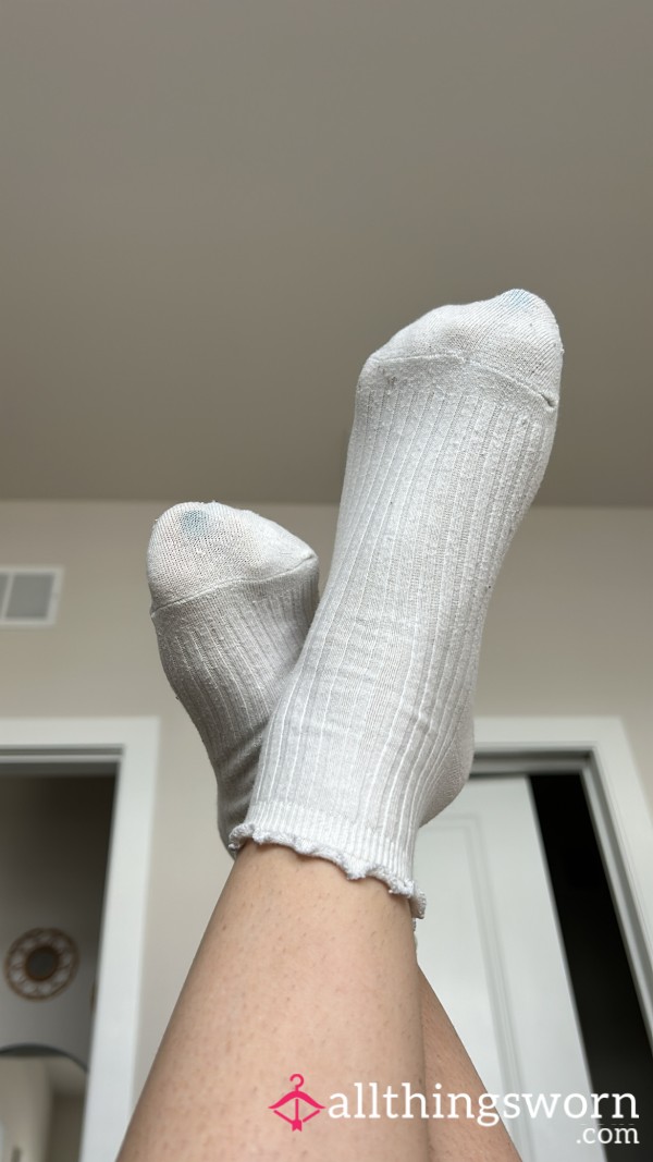 Sweaty White Crew Gym Socks