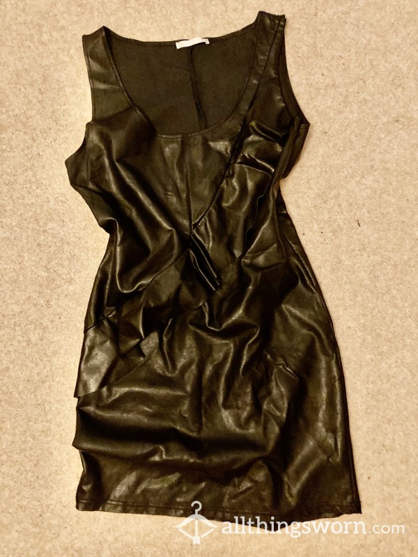 Sweet Slinky Pleather Dress