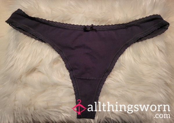 T12: XL Navy Cotton Thong