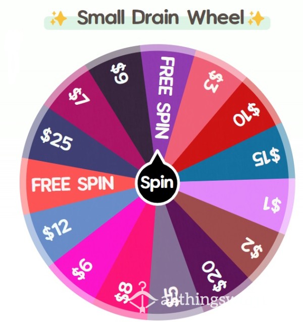 Take A Chance And Spin My Small Drain Wheel. I Deserve Your Money More Than You Do 😈   $1.00 Per Spin❤️  Video Of Spin Will Be Provided!