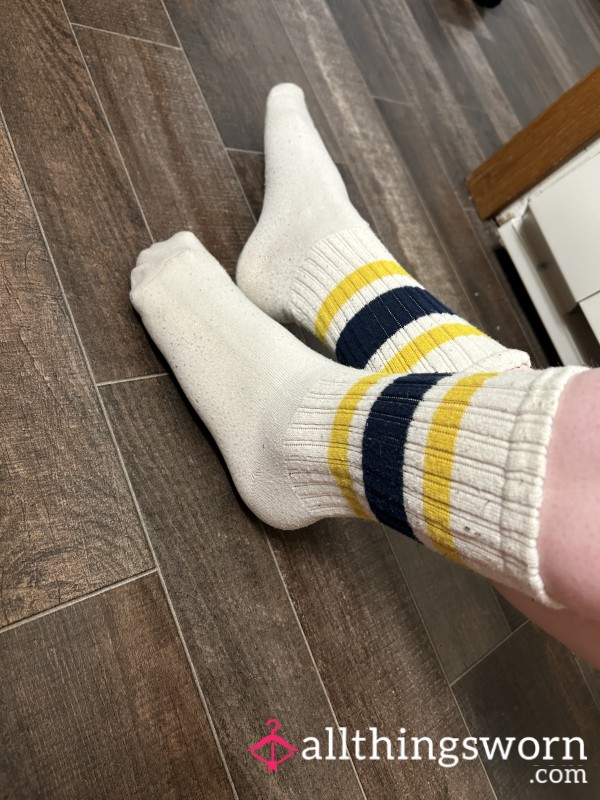 Tall School-girl Style Socks WORN 💙💛