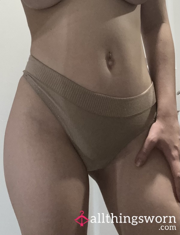 Tan Cotton Thong