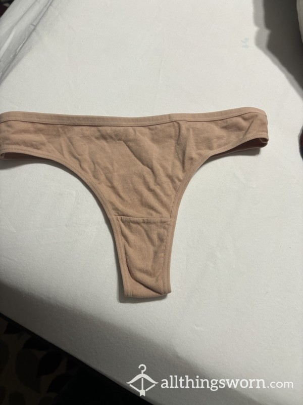 Tan Cotton Thong