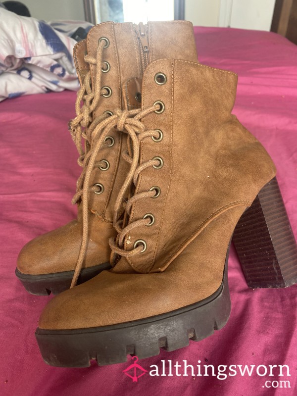 Tan High Heel Boots