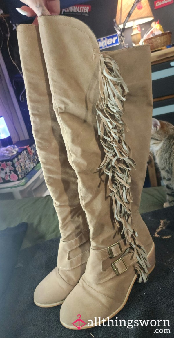 Tan Knee High Boots