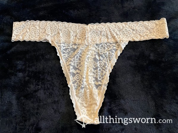 Tan Lacy Thong