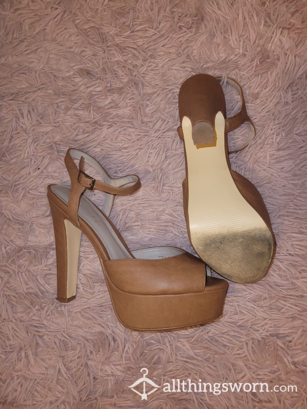 Tan Platform High Heels