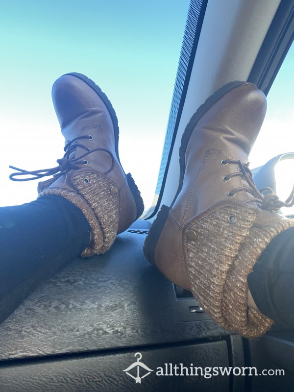 Tan/light Brown Ankle Combat Booties