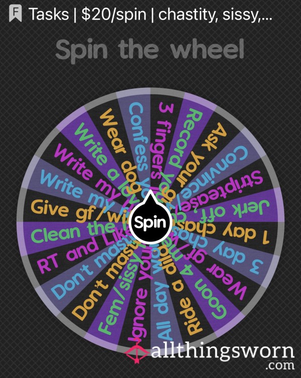 Task Wheel Spin~ Chastity, Sissy, Cuck, Humiliation...