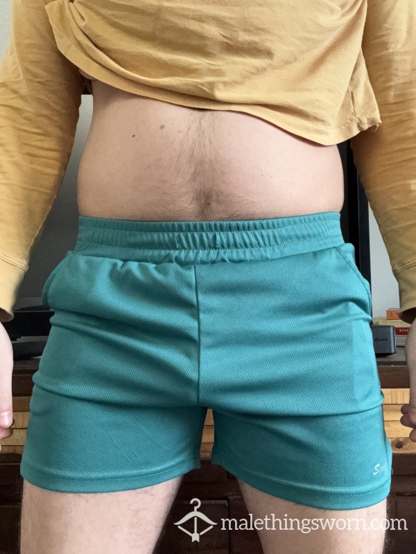 Teal Gym Short Shorts