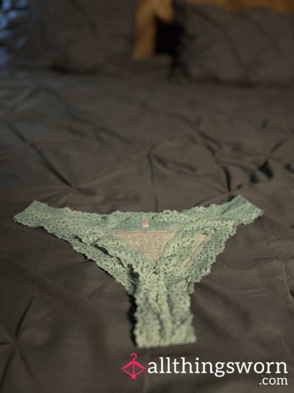 Teal Lace Thong