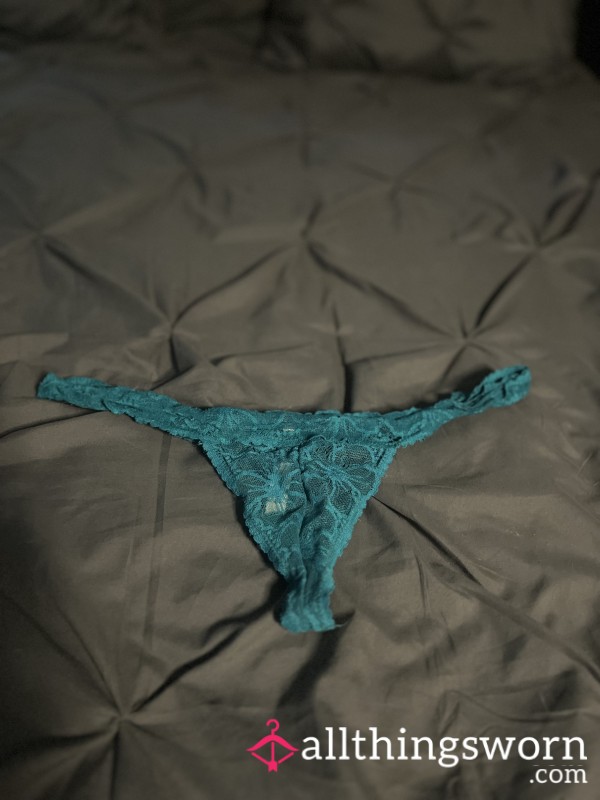 Teal Lace Thong