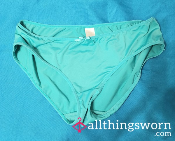 Teal Microfiber Brief Panties – Size XL – Cotton Gusset – Free US Shipping Included